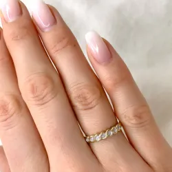 diamant ring i 9 karat gull med rhodium 0,04 ct