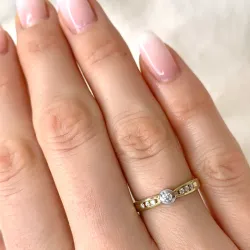 Diamant ring i 9 karat gull og hvitt gull 0,12 ct