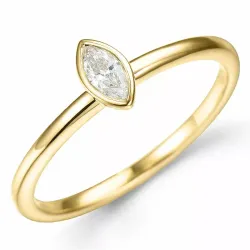 Diamantring i 9 karat gull 0,16 ct