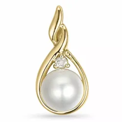 Perle diamantanheng i 9 karat gull 0,03 ct