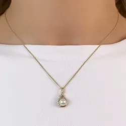 Perle diamantanheng i 9 karat gull 0,05 ct
