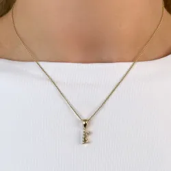Bokstav k diamant anheng i 9 karat gull 0,06 ct