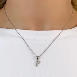Bokstav p diamant anheng i 9 karat hvitt gull 0,06 ct