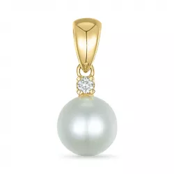 perle diamantanheng i 9 karat gull 0,03 ct