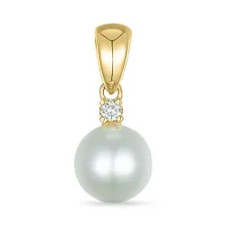 perle diamantanheng i 9 karat gull 0,03 ct
