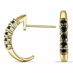 svart diamant halvcreol i 9 karat gull med diamant 