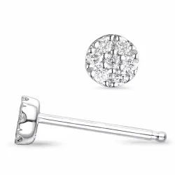 briljantøredobb i 9 karat hvitt gull med diamant 