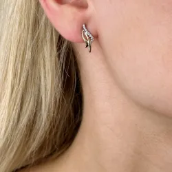 diamantøredobb i 9 karat gull og hvitt gull med diamant 