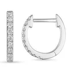 diamant creol i 9 karat hvitt gull med diamant 