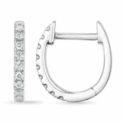 diamant creol i 9 karat hvitt gull med diamant 