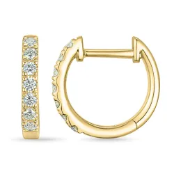 diamant creol i 9 karat gull med diamant 