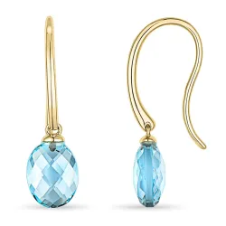 blå topas øredobber i 9 karat gull med topas 