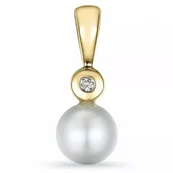 perle diamantanheng i 9 karat gull 0,01 ct