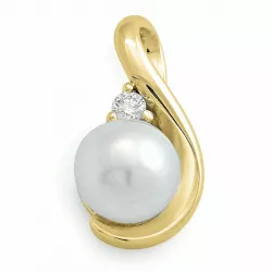 abstrakt perle diamantanheng i 9 karat gull 0,04 ct