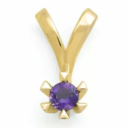 ametyst solitaireanheng i 9 karat gull 0,25 ct ct