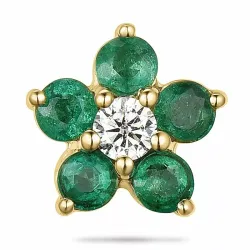 Blomst smaragd diamantanheng i 9 karat gull 0,06 ct 0,40 ct
