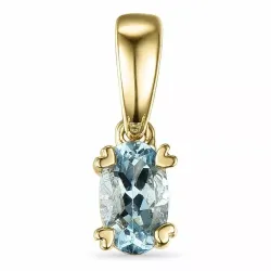 akvamarin anheng i 9 karat gull 0,20 ct