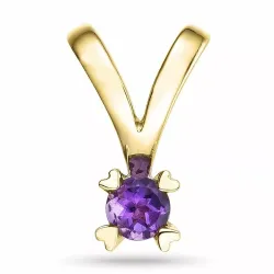 ametyst solitaireanheng i 9 karat gull 0,22 ct