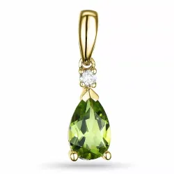 peridot diamantanheng i 9 karat gull 0,03 ct 0,90 ct