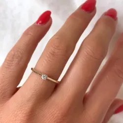 kampanje - diamant solitairering i 14 karat gull 0,10 ct