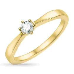 0,20 ct diamant solitairering i 14 karat gull 0,20 ct
