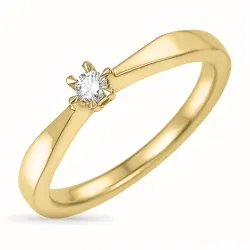 diamant solitairering i 14 karat gull 0,05 ct