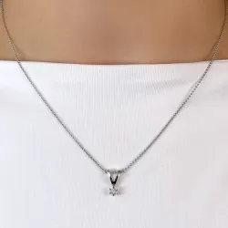kampanje - diamant anheng i 14 karat hvitt gull 0,05 ct