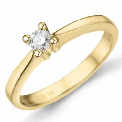 kampanje - diamant solitairering i 14 karat gull 0,14 ct