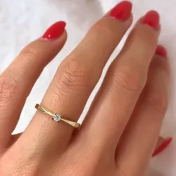 kampanje - diamant solitairering i 14 karat gull 0,05 ct