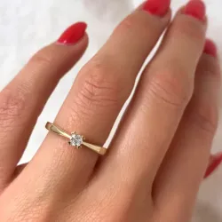 kampanje - diamant solitairering i 14 karat gull 0,14 ct