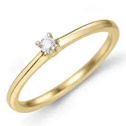 kampanje - diamant solitairering i 14 karat gull 0,05 ct