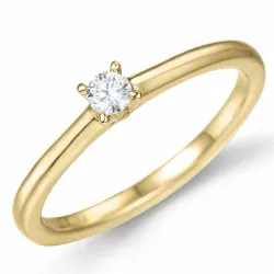 kampanje - diamant solitairering i 14 karat gull 0,12 ct