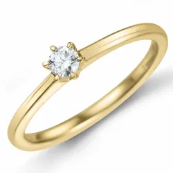 kampanje - diamant solitairering i 14 karat gull 0,14 ct