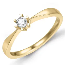 kampanje - diamant solitairering i 14 karat gull 0,12 ct