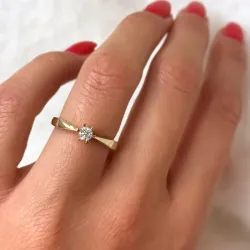 kampanje - diamant solitairering i 14 karat gull 0,14 ct