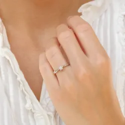 0,20 ct solitairering i 14 karat hvitt gull 0,20 ct