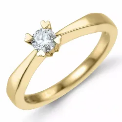 diamant solitairering i 14 karat gull 0,20 ct
