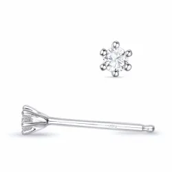 2 x 0,04 ct kampanje - diamant ørestikker i 14 karat hvitt gull med diamant