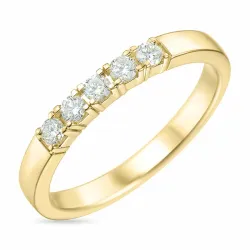 alliansering i 14 karat gull 5 x 0,05 ct