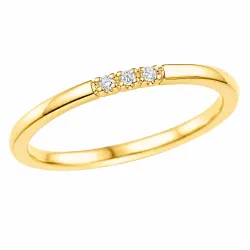 3 x 0,01 ct diamantring i 14 karat gull 0,03 ct