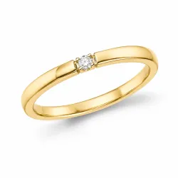 1 x 0,03 ct diamantring i 14 karat gull 0,03 ct