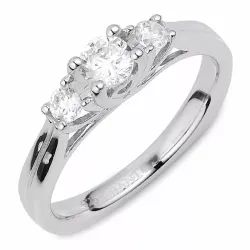 hvit zirkon sølv ring i sølv