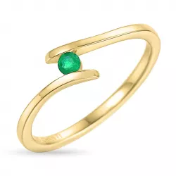 smaragd ring i 9 karat gull 0,08 ct