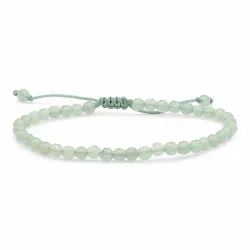 grønn aventurin armbånd i silke snor 17 cm plua 3 cm x 4,1 mm