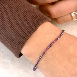 Elegant armbånd med ametyst og hematite - Loom Stones