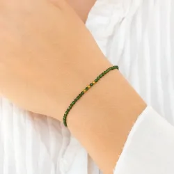 Elegant armbånd med stein og 3 hematite - Loom Stones