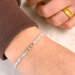 armbånd med akvamarin og hematite - Loom Stones