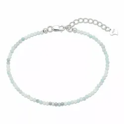 armbånd med akvamarin og 3 hematite.