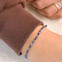 mørkeblå stein armbånd med sodalit og hematite - Loom Stones