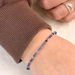 stein armbånd med sodalit og hematite - Loom Stones